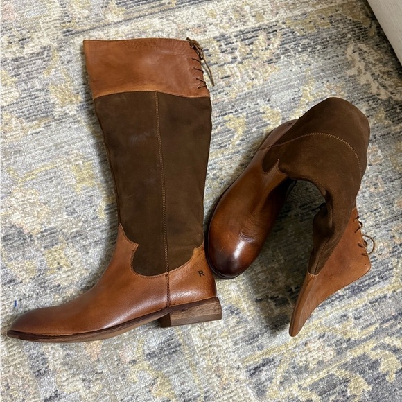 ROAN Shoes - NEW Roan by Bed Stu Natty tall Brown Leather suede Knee-High riding Boots